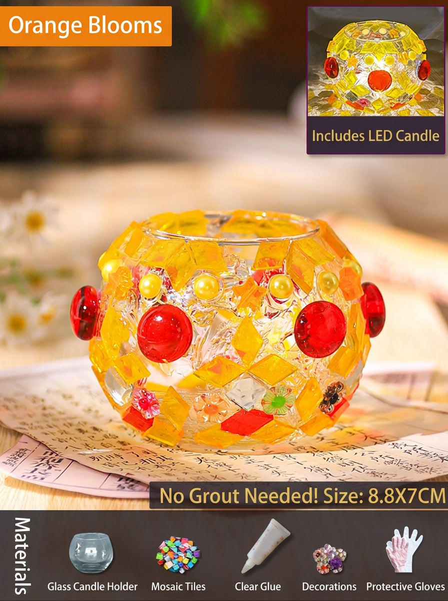DIY Mosaic Lamp Kit Glass Art Craft Night Light Project