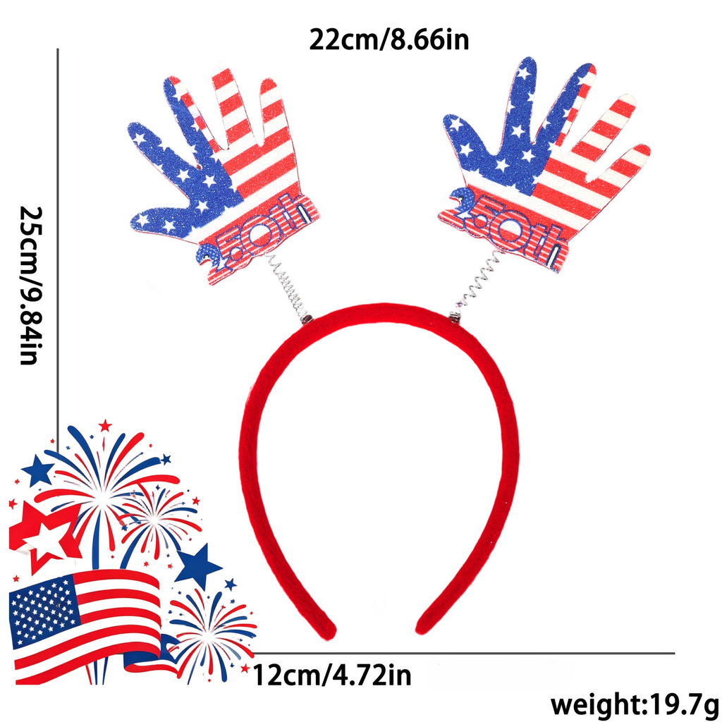 4th of July Patriotic 250th Anniversary Red White Blue Headband