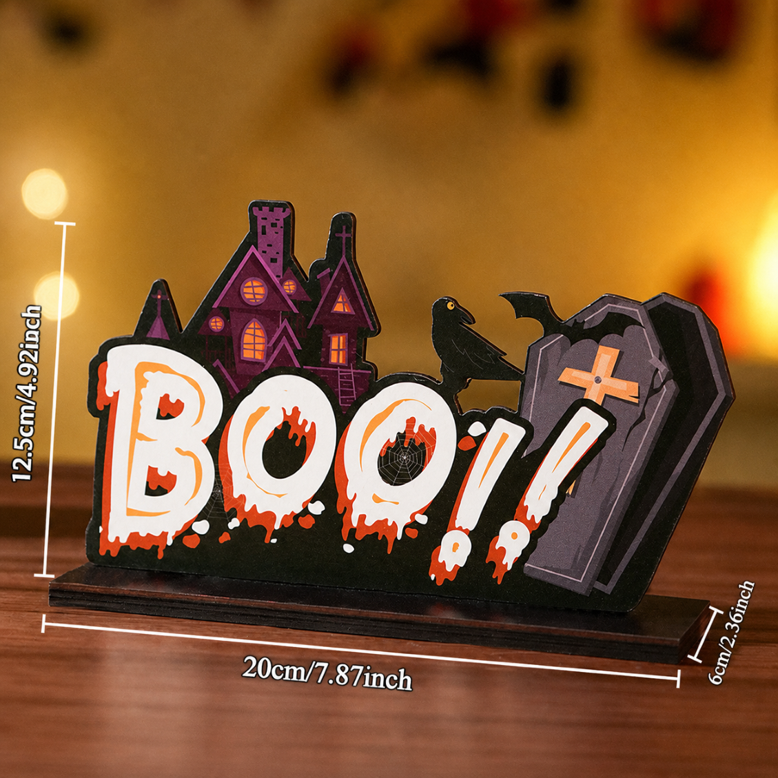 Halloween Wooden Tabletop Sign Seasonal Decor