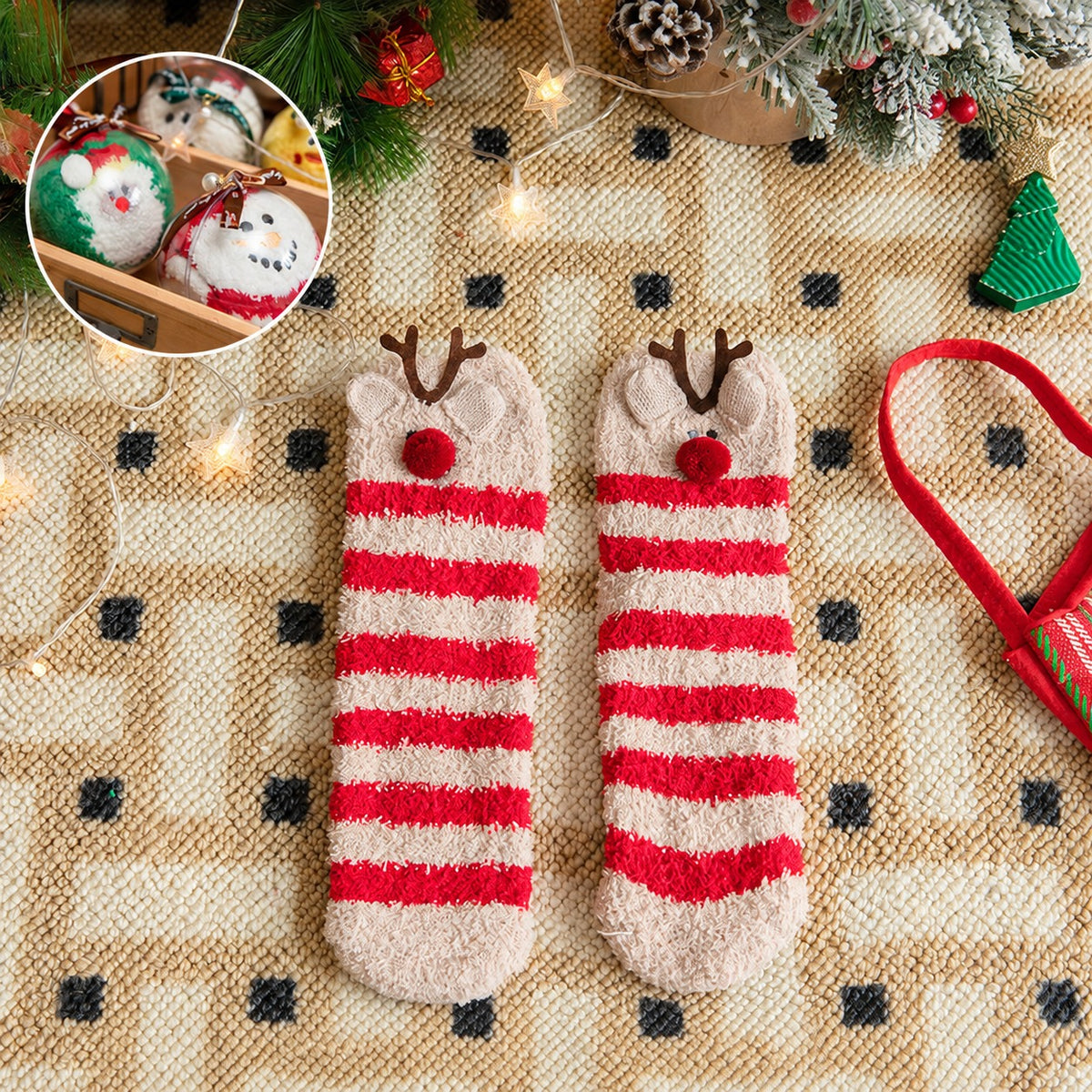 Christmas Fuzzy Socks Stocking Stuffers Gift Ball