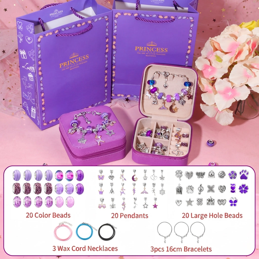 Girls DIY Charm Bracelet Jewelry Making Gift Set