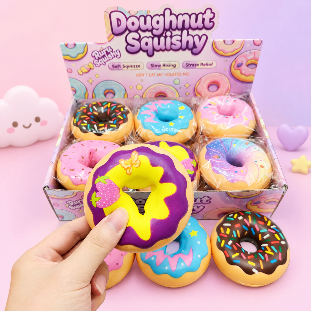 Donut Squishy Toy PU Slow Rising Fidget Stress Relief Gift