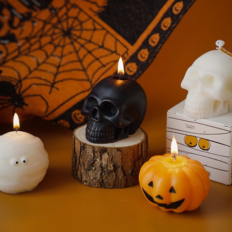 Halloween Ghost Pumpkin Skull Scented Candle Seasonal Decor
