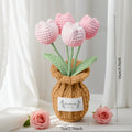 Handmade Crochet Floral Vase Bouquet Table Decor Home Decor