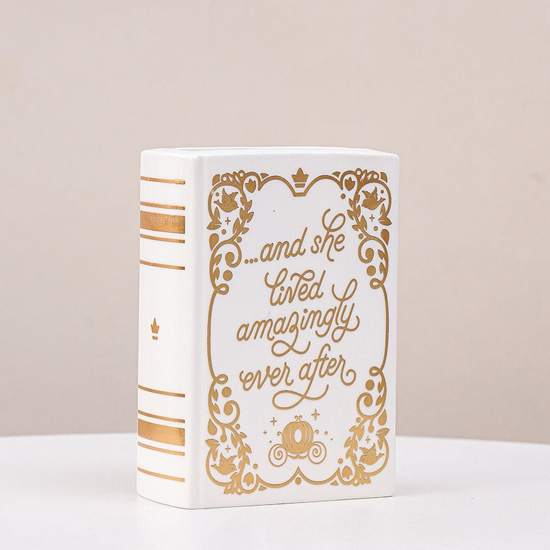 Ceramic Book Vase Decorative Flower Vase Home Shelf Decor