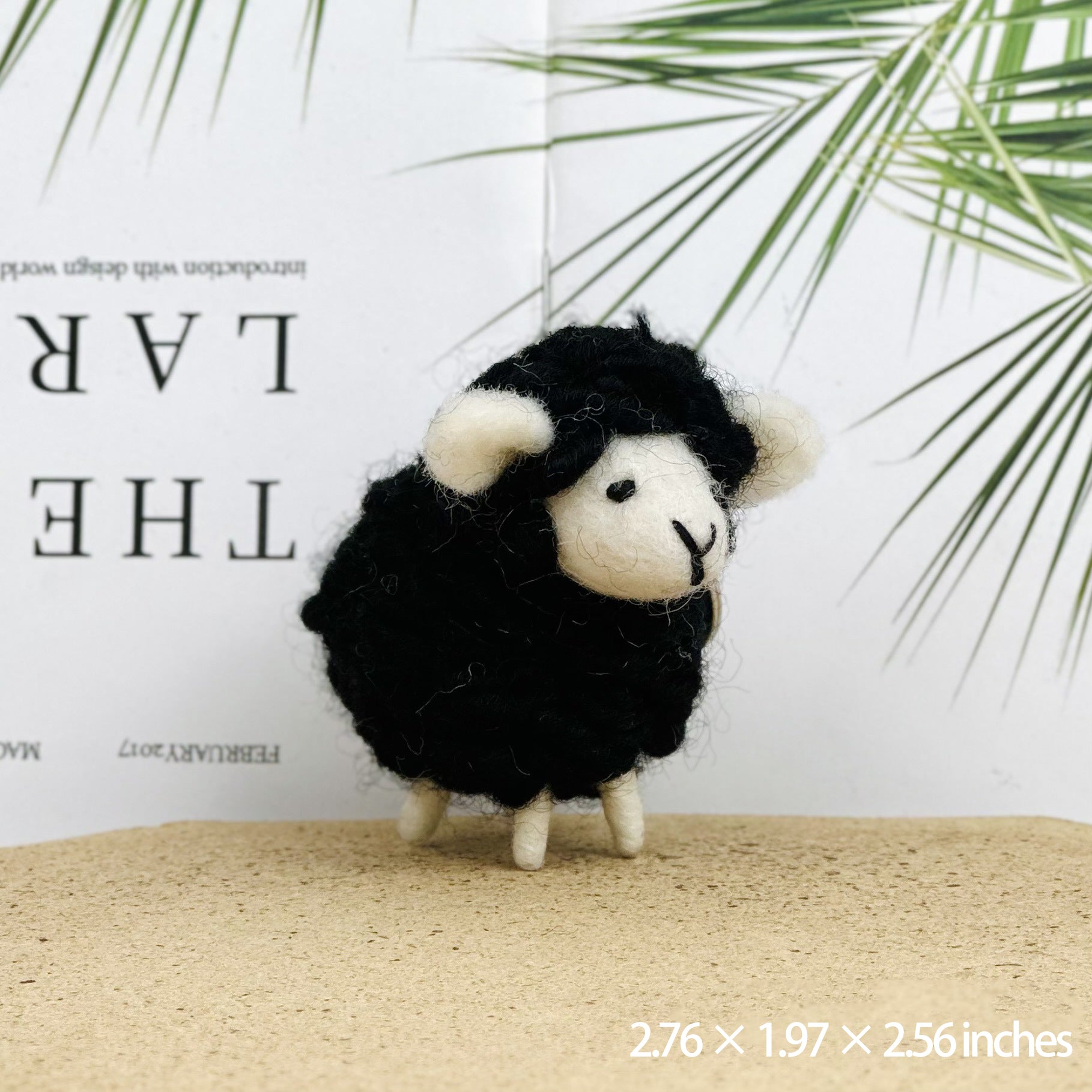 Handmade Wool Felt Sheep Keychain Plush Animal Charm