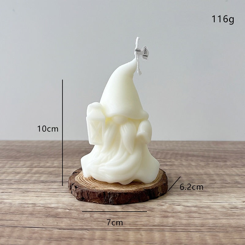 3D Gnome Christmas Candle Holiday Decor Festive Tabletop Accent