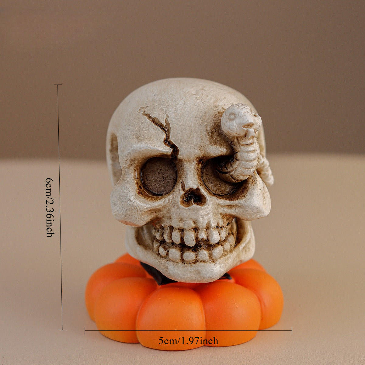 Resin Halloween Rotating Pumpkin Ghost Skull Tabletop Decoration