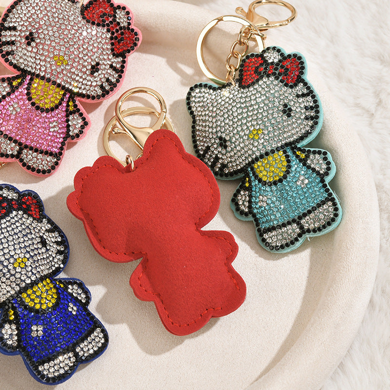 Kawaii Rhinestone Cat Keychain Cute Bag Charm