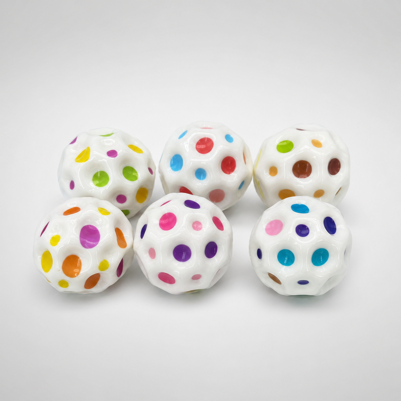 Colorful Hollow Bounce Ball Elastic Sensory Toy