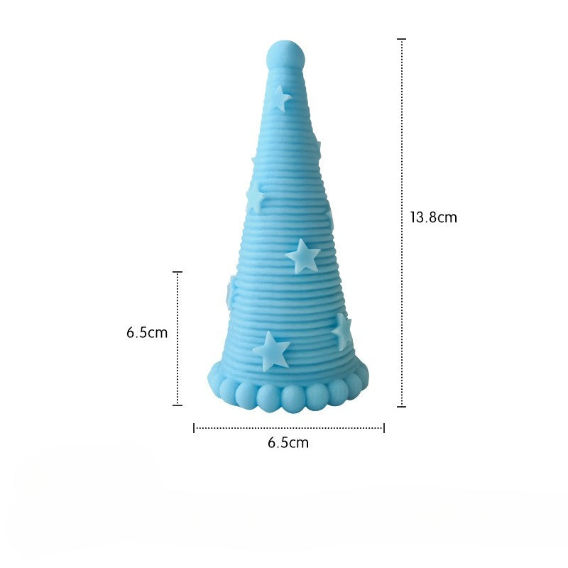 Modern Christmas Tree Candle Decor Colorful Holiday Tabletop Ornament