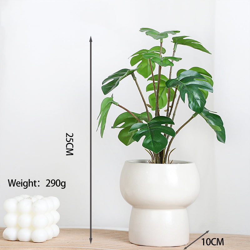 Artificial Potted Green Plant Desk Tabletop Decor