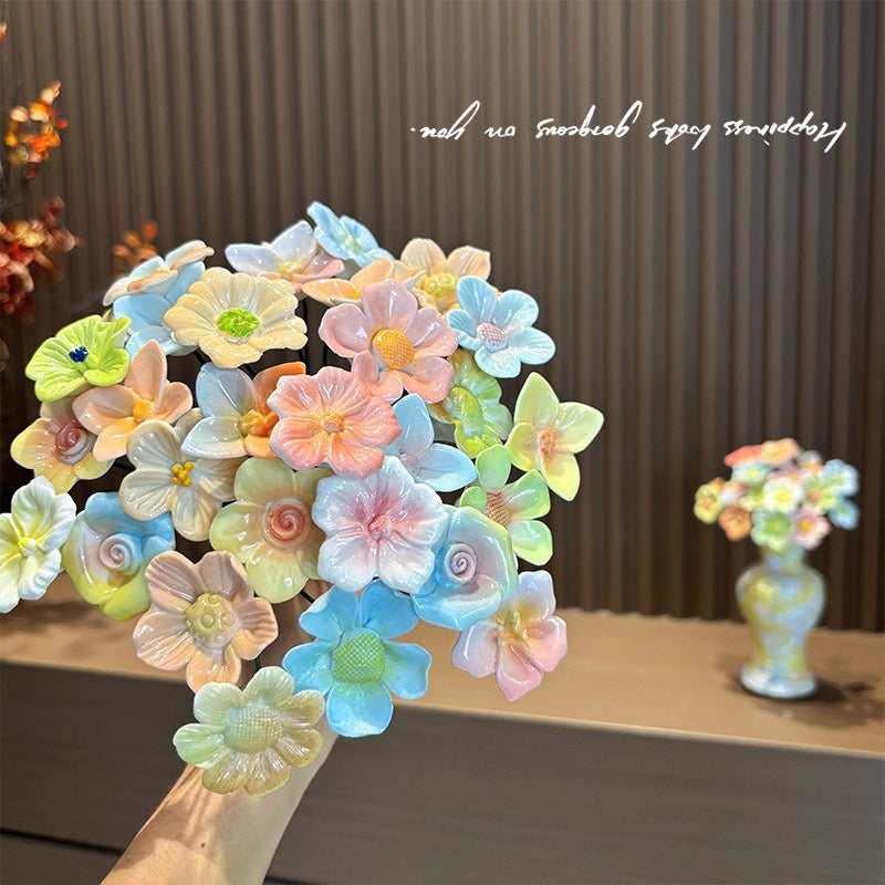 Ceramic Mini Flower Assortment Handcrafted Decorative Accent