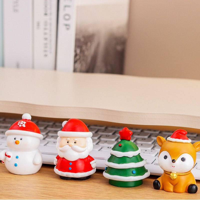 Resin Christmas Miniature Figurines Holiday Tabletop Decor