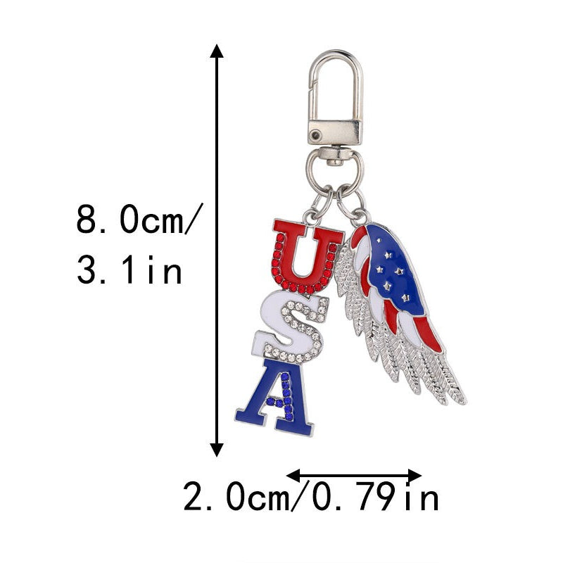 4th of July Patriotic USA Flag Keychain Accessory