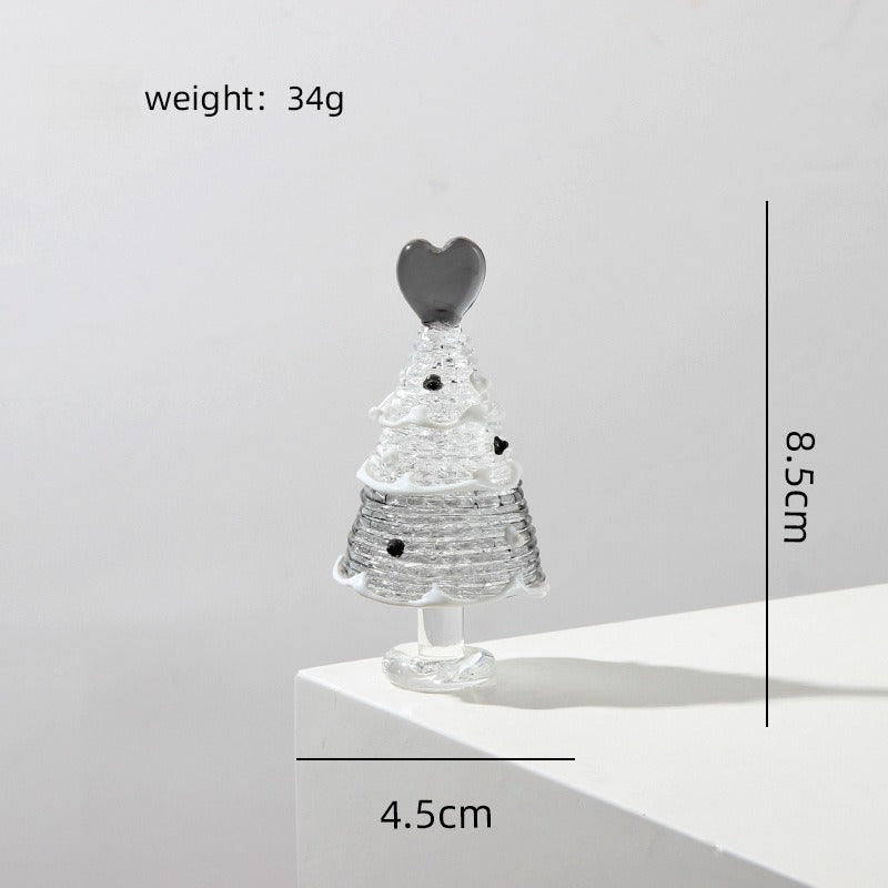 Glass Christmas Tree Tabletop Decoration Holiday Home Decor