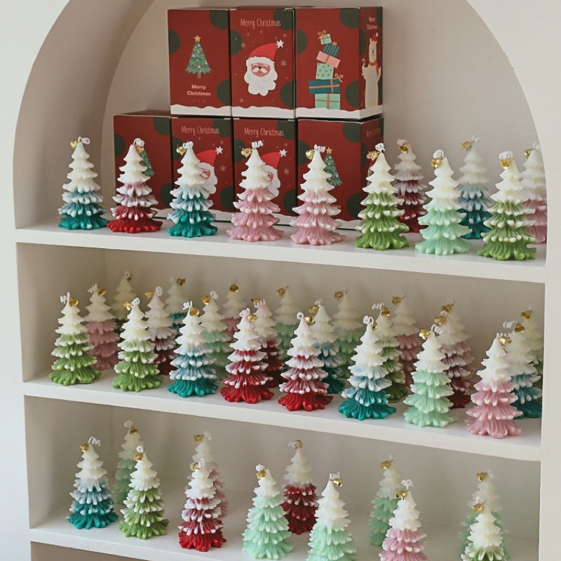 Christmas Tree Shaped Scented Candle Holiday Home Decor Gift