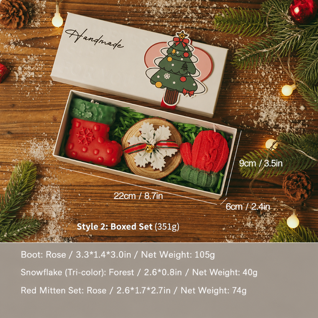 Christmas Scented Candle Gift Box Holiday Decorative Set