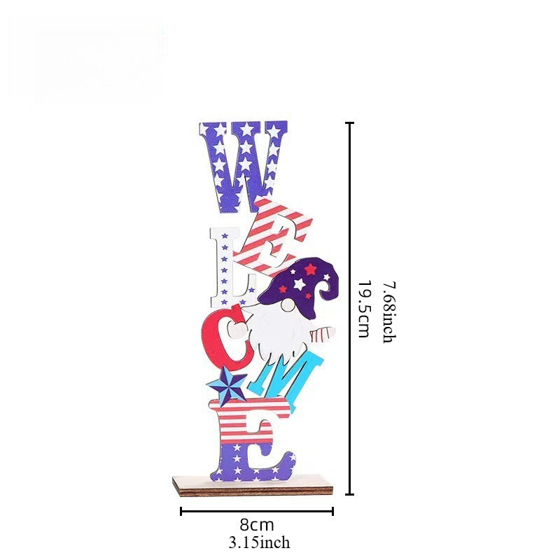 USA Independence Day Wooden Letter Decor Table Sign