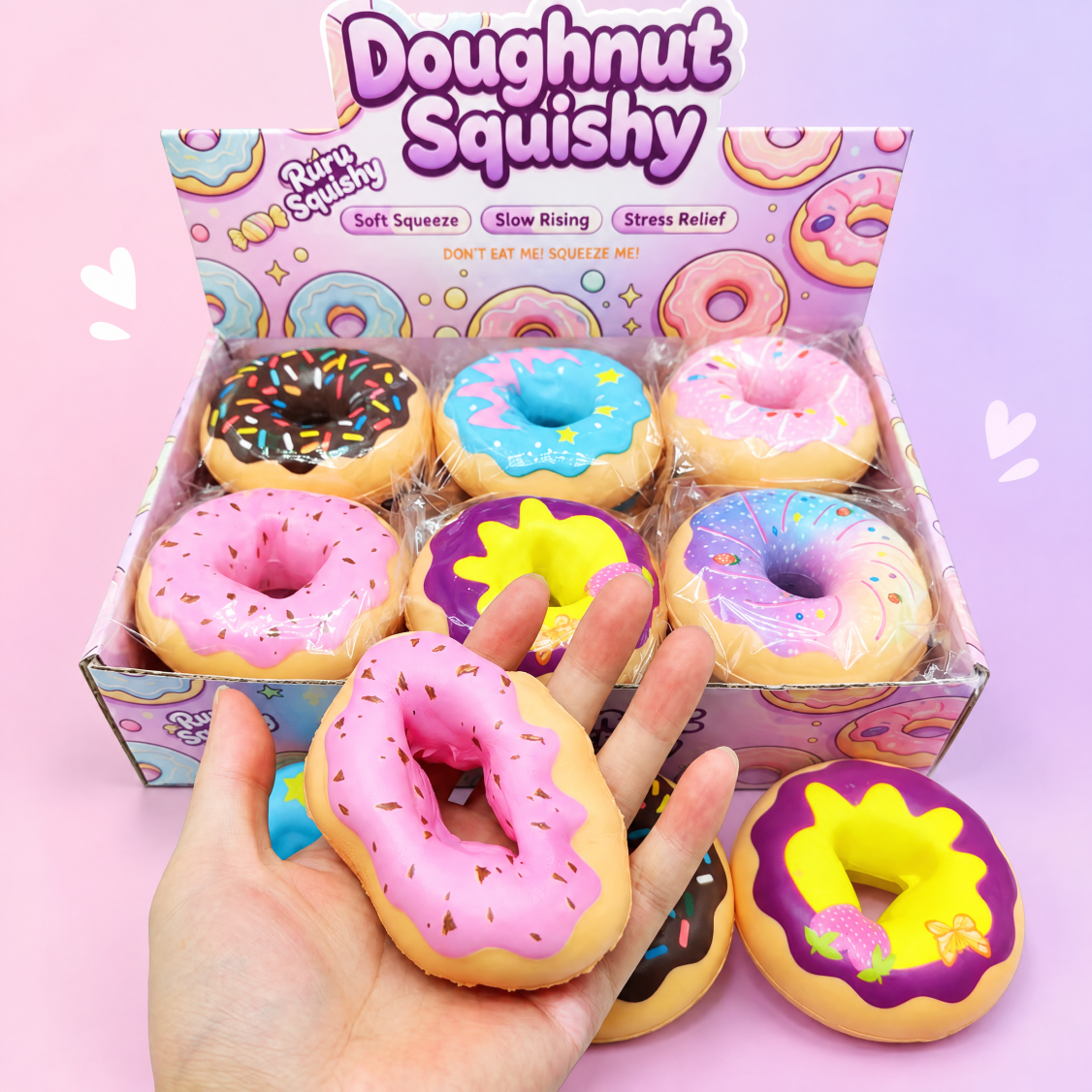 Donut Squishy Toy PU Slow Rising Fidget Stress Relief Gift