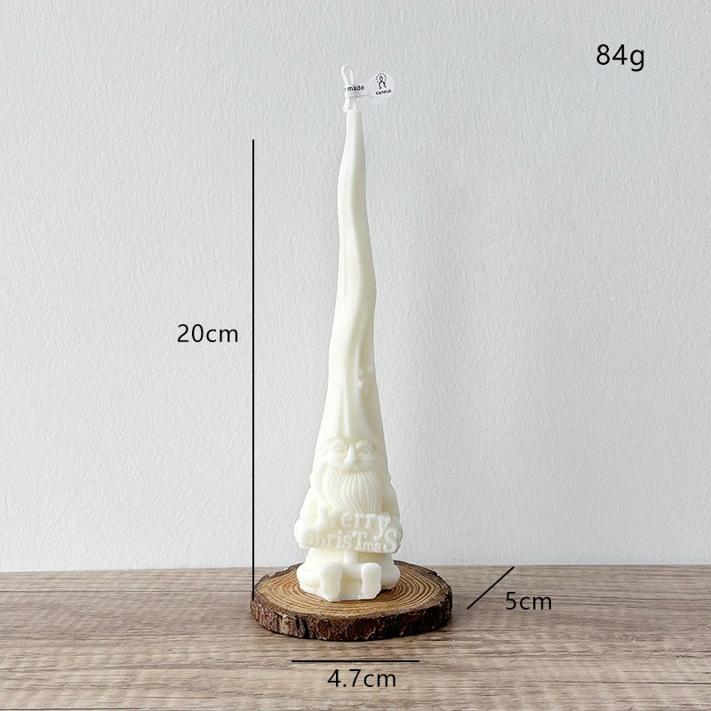Christmas Gnome Candle Holiday Decor Festive Tabletop Accent Gift