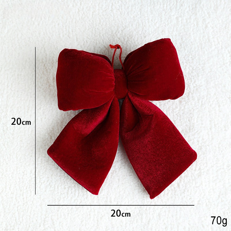 Christmas Bow Ornaments Fabric Holiday Tree Decorations