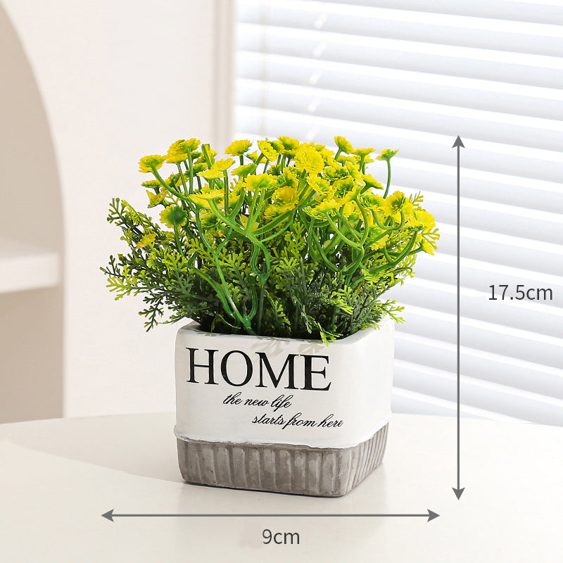 Baby’s Breath Faux Plant Ceramic Pot Home Decor