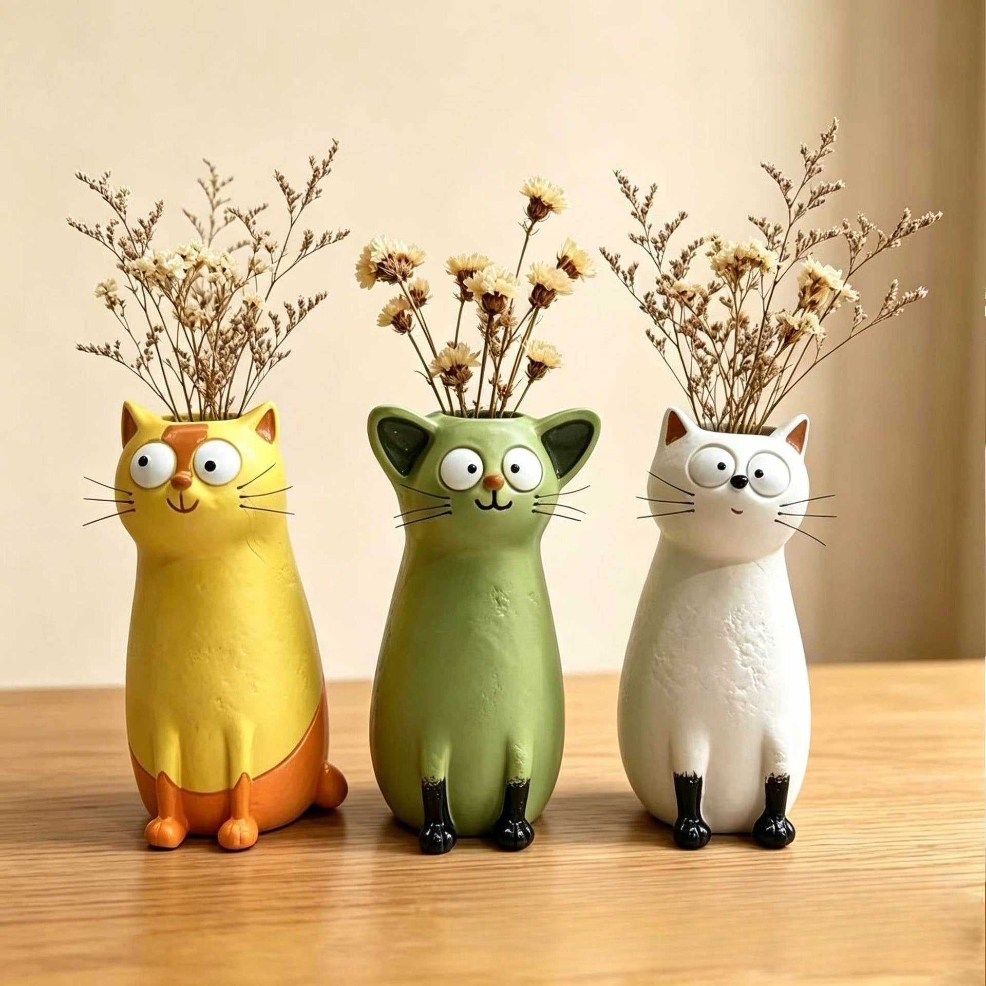 Quirky Cat Flower Vase Whimsical Animal Planter Home Decor