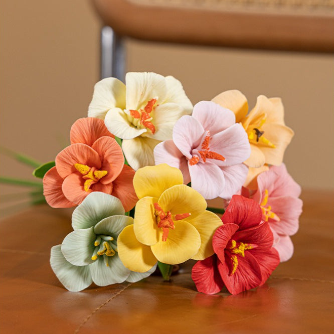 Smiling Ceramic Tulip Flower Stem Home Decor
