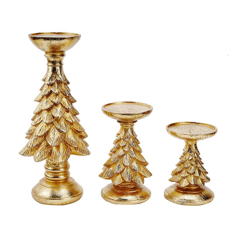 Christmas Tree Candle Holder Resin Decor for Holiday Home