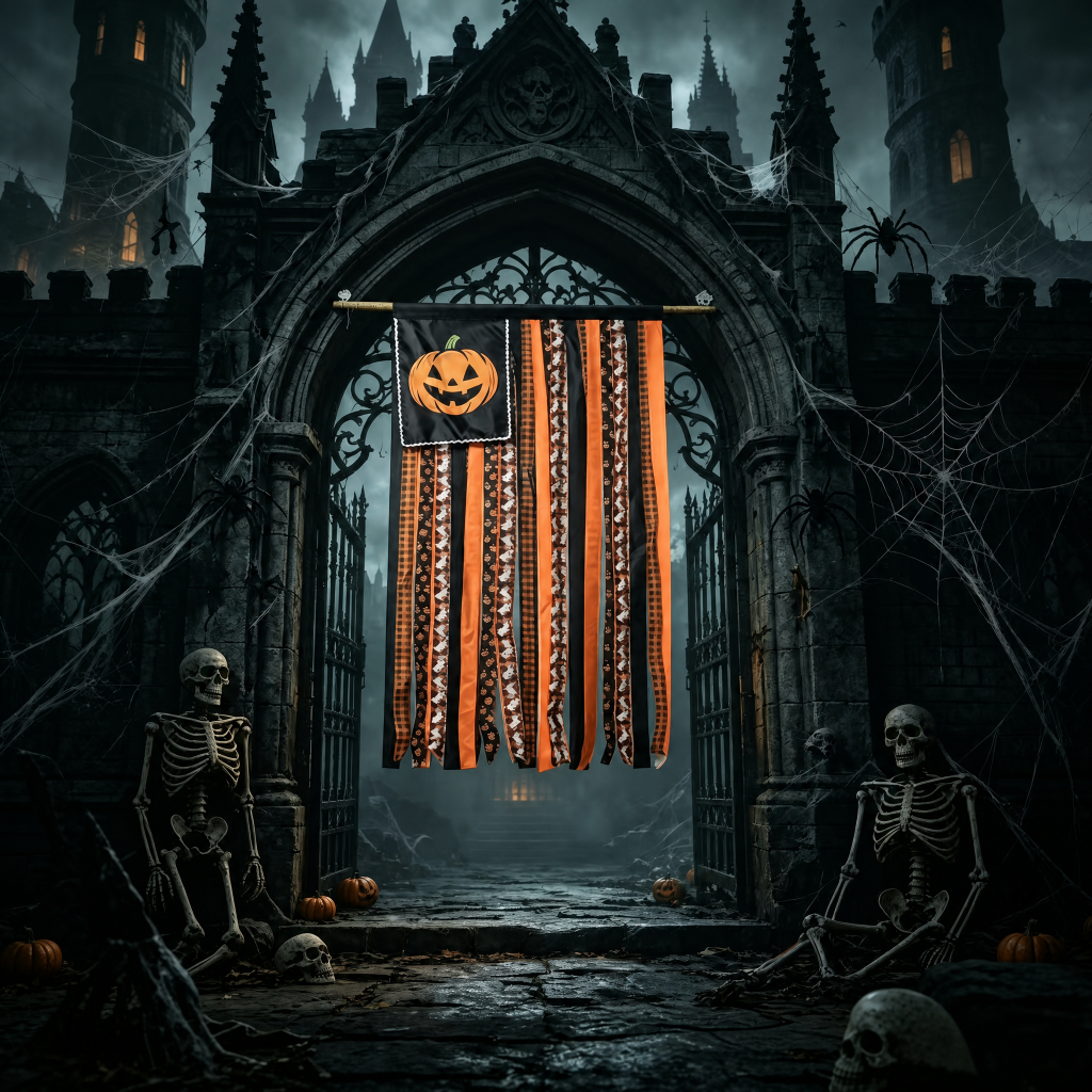 Halloween Pumpkin Flag Seasonal Outdoor Party Decor