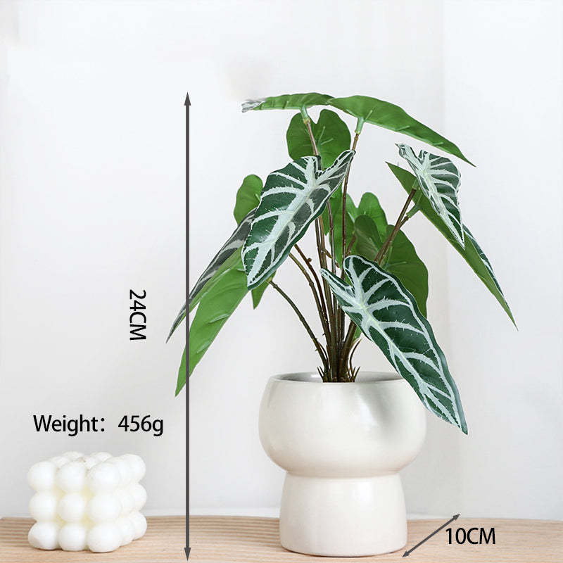 Artificial Potted Green Plant Desk Tabletop Decor