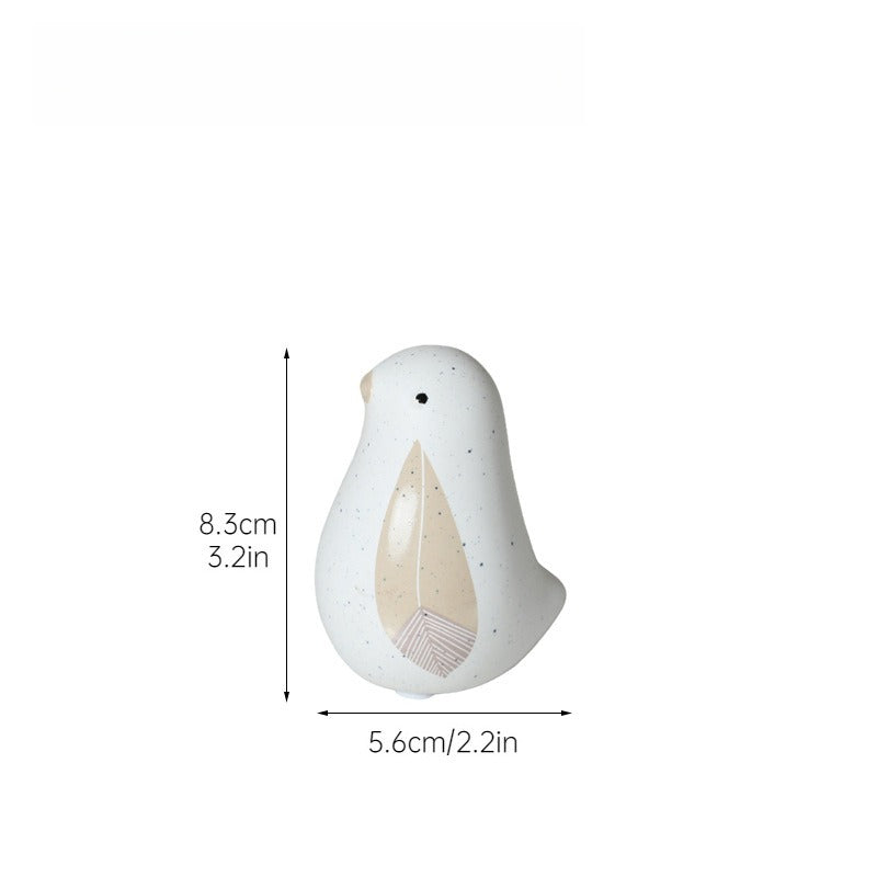 Nordic Ceramic Bird Vase Set Cute Desk Home Decoration