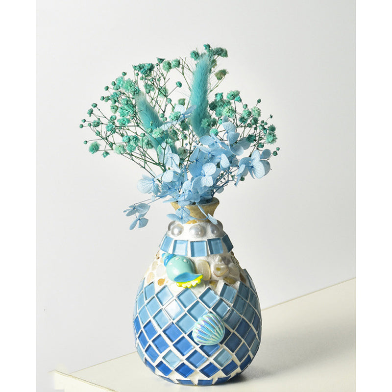 DIY Mosaic Vase Craft Kit Kids Art Activity Decorative Bottle Set