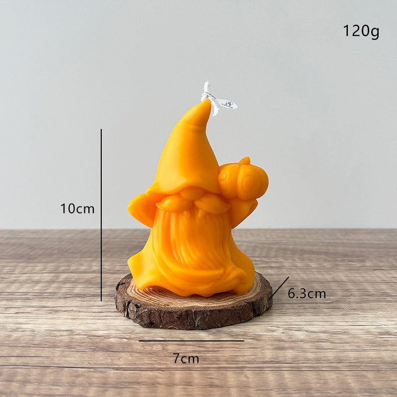 3D Gnome Christmas Candle Holiday Decor Festive Tabletop Accent