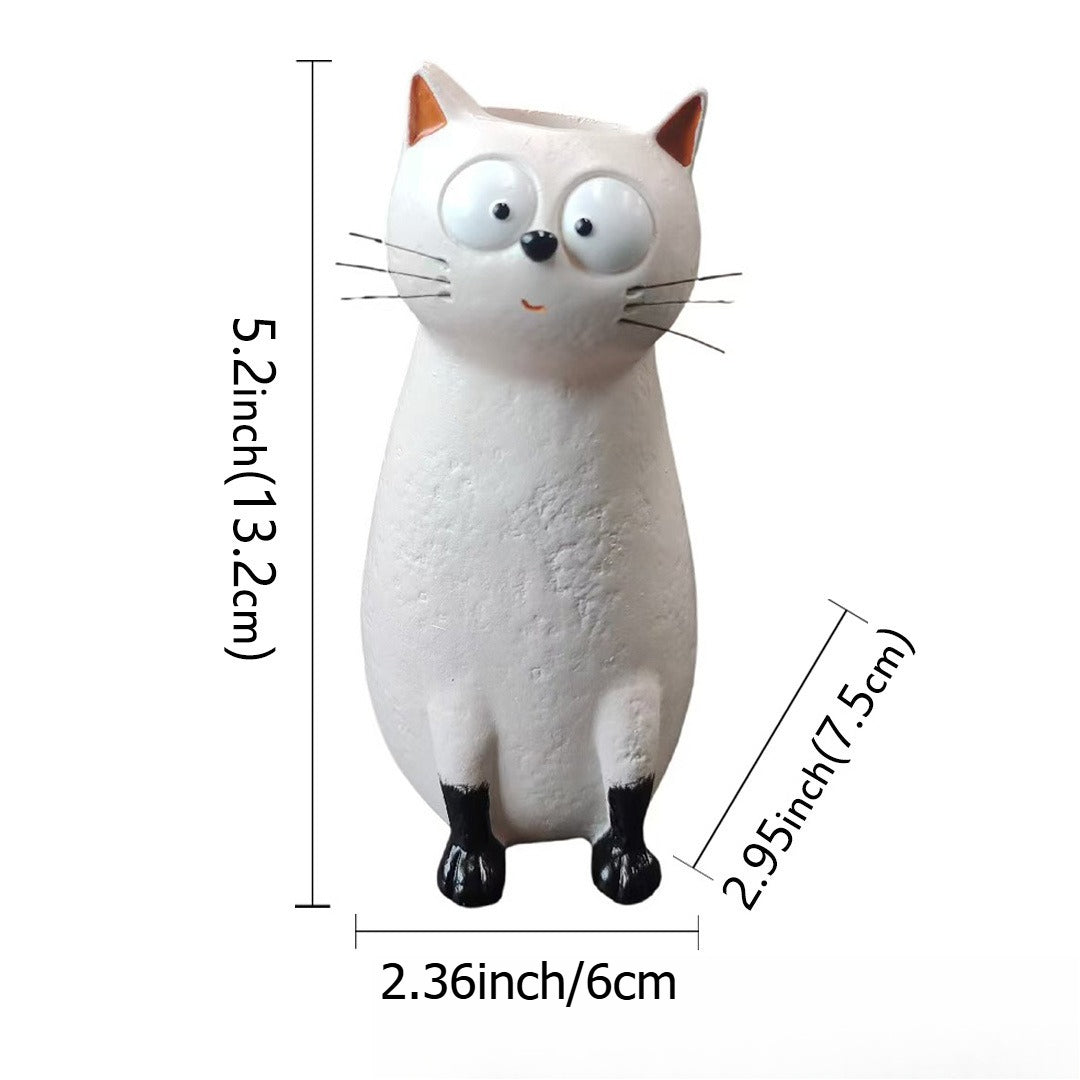 Quirky Cat Flower Vase Whimsical Animal Planter Home Decor
