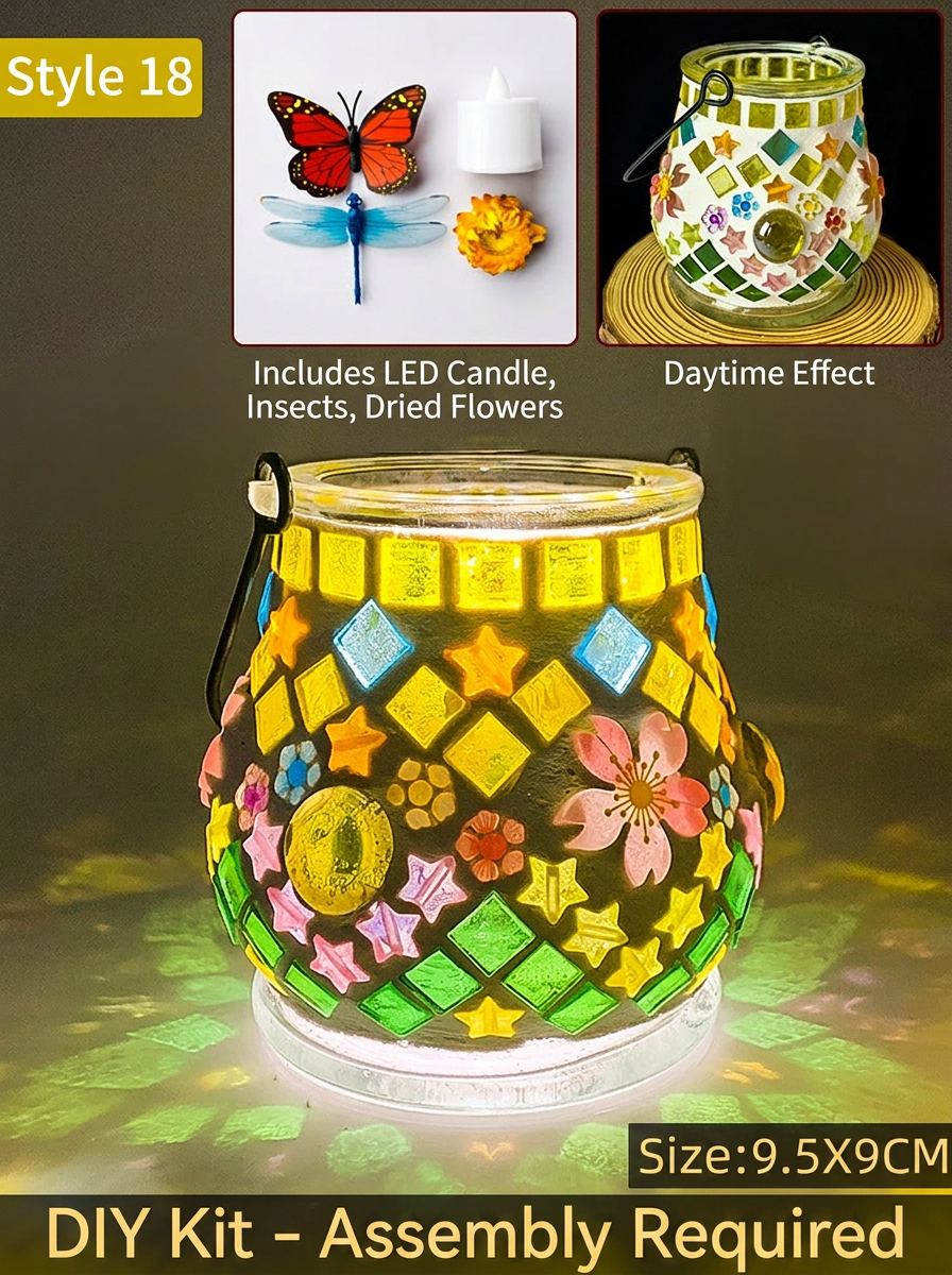 DIY Mosaic Lamp Kit Glass Art Craft Night Light Project