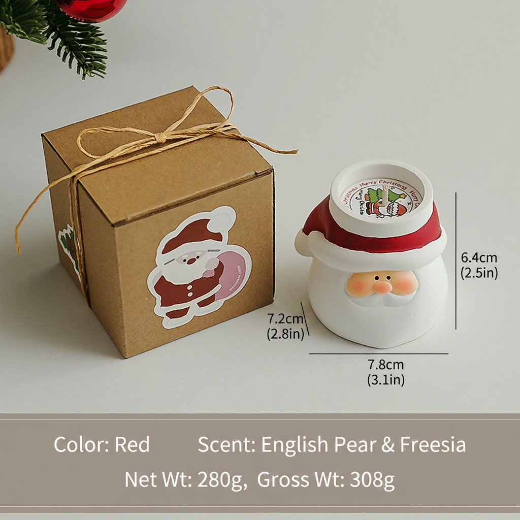 Christmas Santa Scented Candle Plaster Decorative Gift