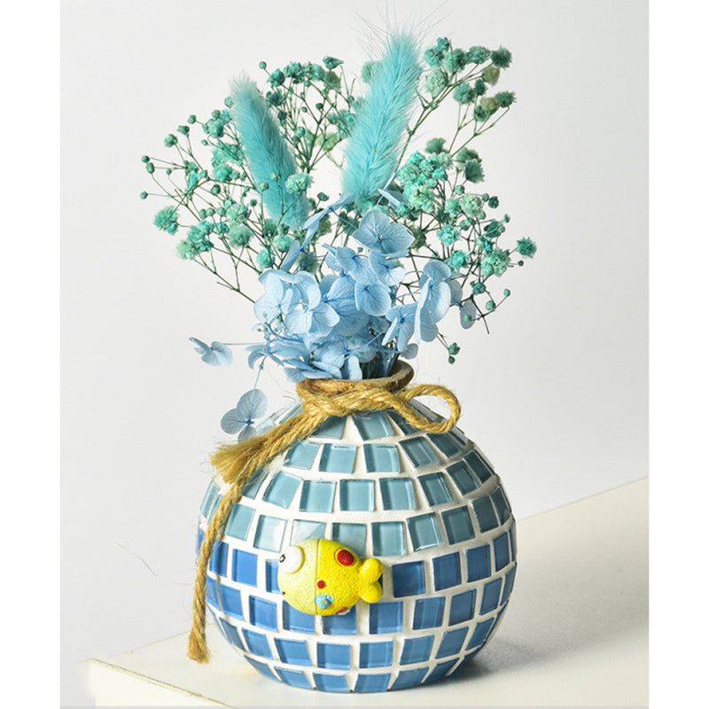 DIY Mosaic Vase Craft Kit Kids Art Activity Decorative Bottle Set