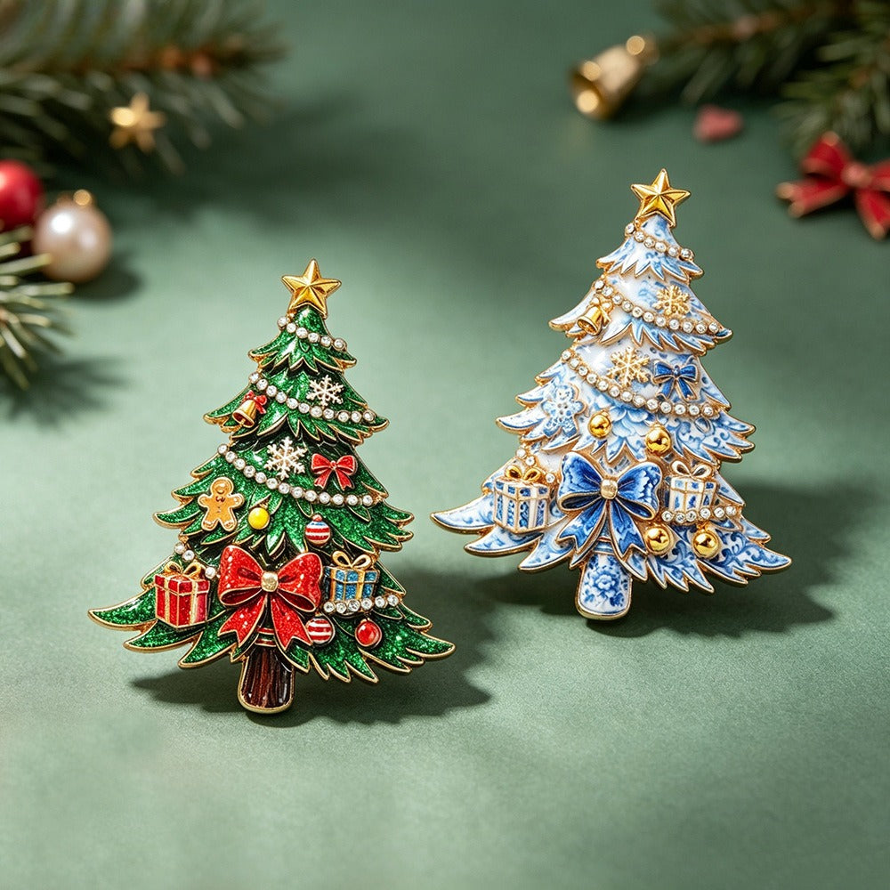 Christmas Tree Brooch Holiday Gift Jewelry