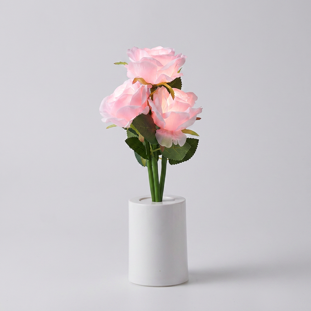 LED Rose Flower Night Light Table Lamp Bedroom Decor