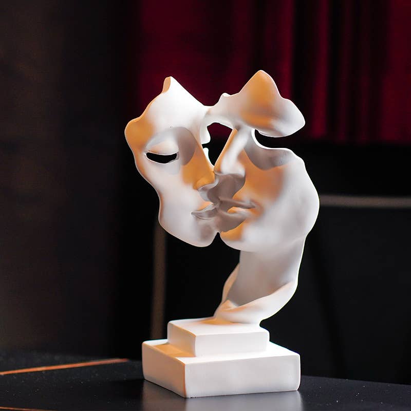 Abstract Couple Resin Sculpture Silence is Golden Home Decor