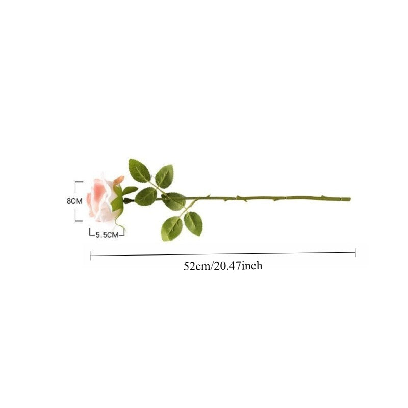 Silk Fabric Rose Stem Faux Floral Home Decor Accent