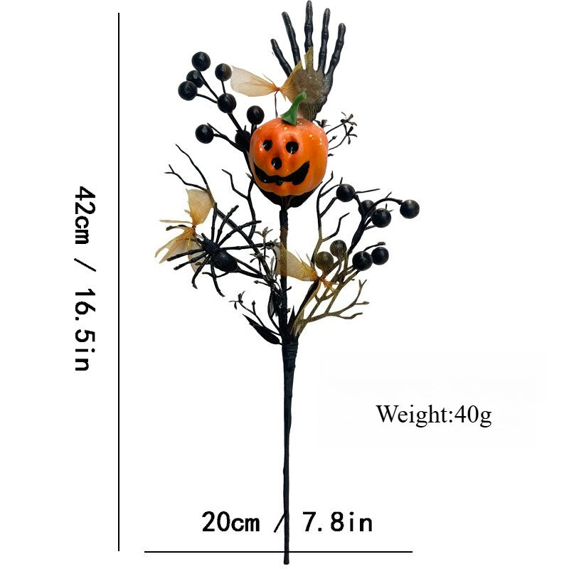Halloween Floral Pick Pumpkin Ghost Artificial Flower Stem
