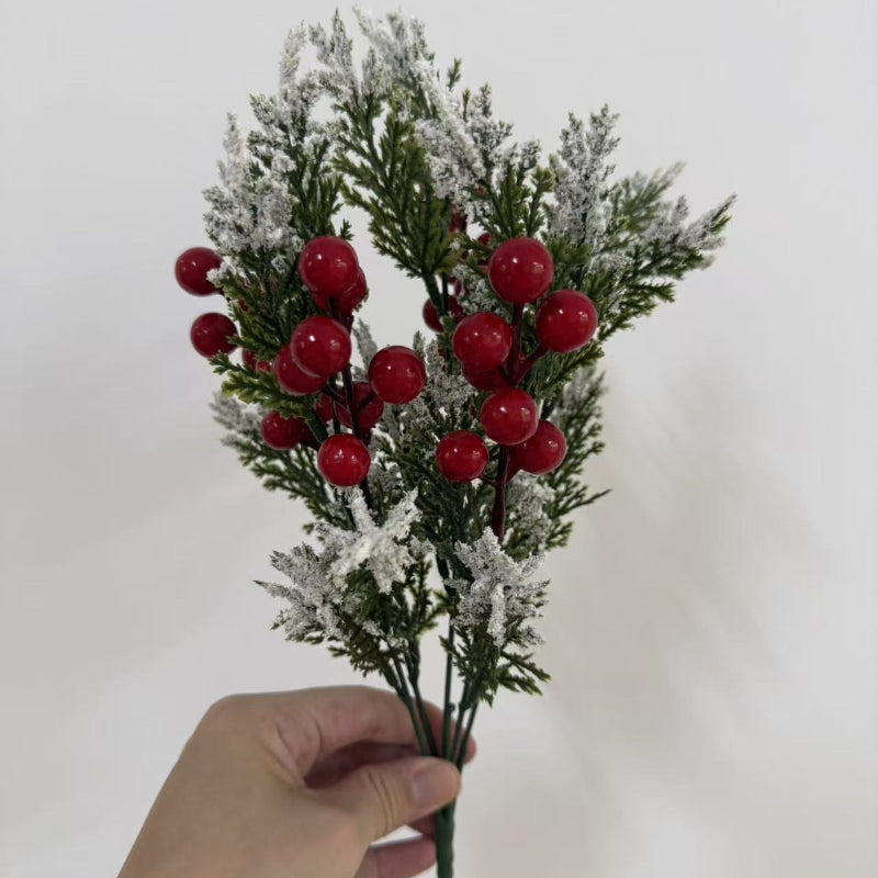 Artificial Christmas Berry Pine Needle Branch Holiday Home Decor