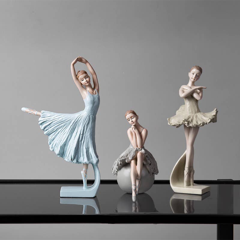 Nordic Ballerina Girl Resin Figurine Elegant Home Decoration
