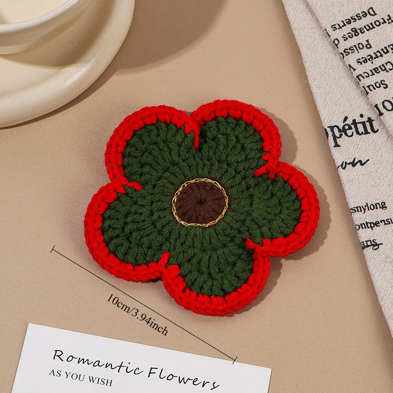 Christmas Crochet Coasters Handmade Holiday Tabletop Decor