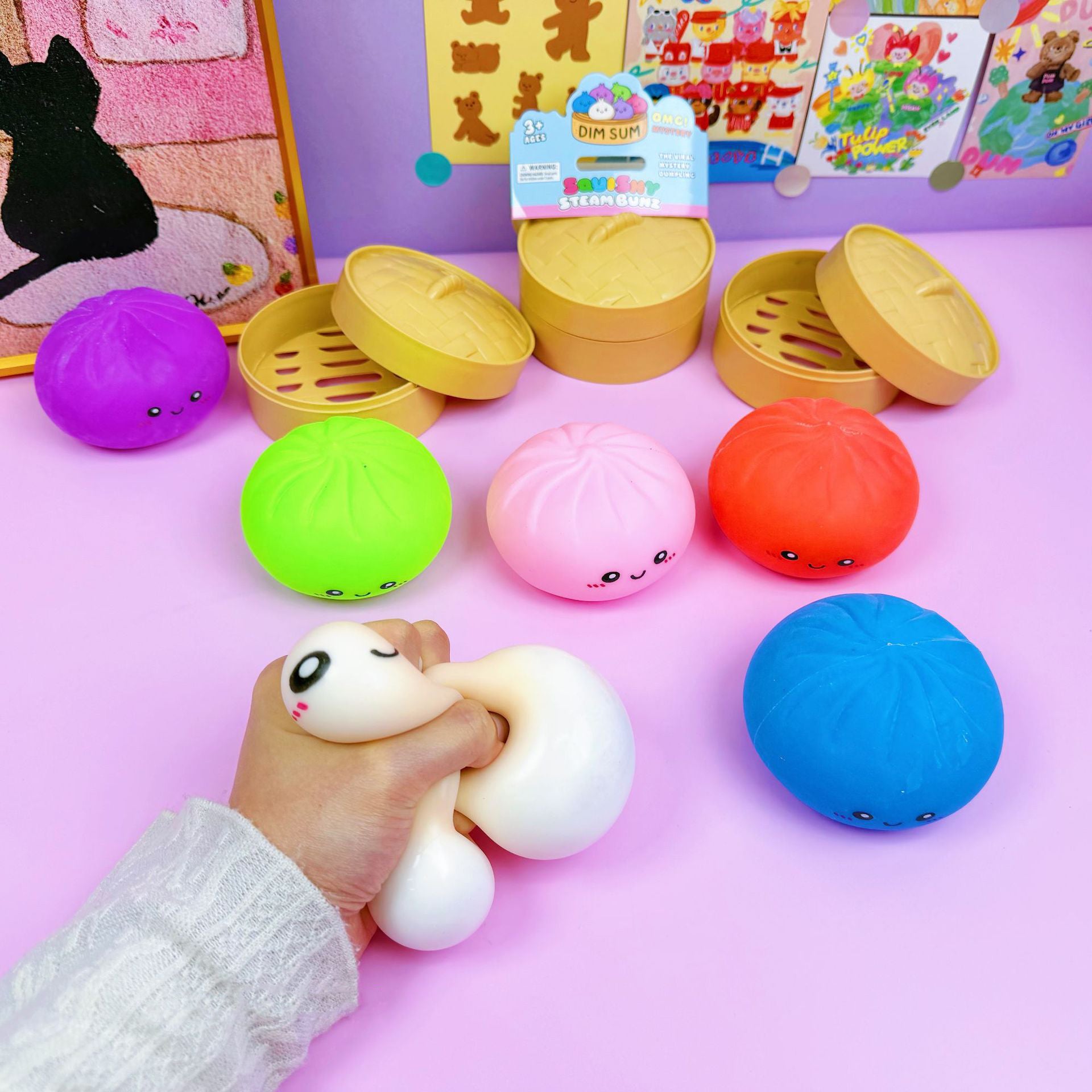 Solid Color Dumpling Shape Squishy Slow Rising Stress Toy