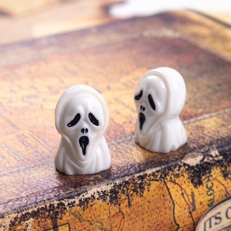 Halloween Resin Mini Figurine Set Spooky Pumpkin Ghost Tabletop Decor