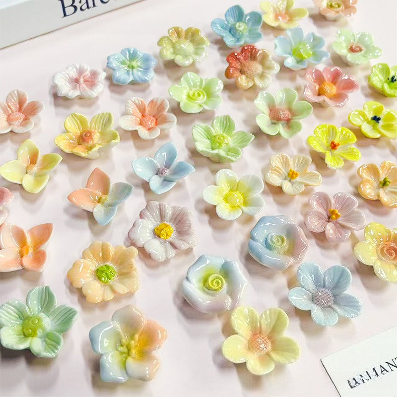 Ceramic Mini Flower Assortment Handcrafted Decorative Accent
